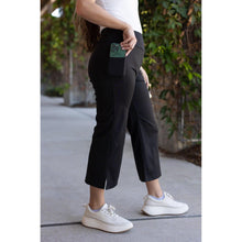 Load image into Gallery viewer, Julia Rose The Gabriella black high-waisted gaucho pants, Women wearing black gaucho pants high waisted