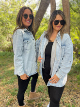 Load image into Gallery viewer, PREORDER: Lightwash Hooded Denim Shacket