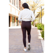 Load image into Gallery viewer, Ready to Ship | The Belle - Brown FLEECE Full Length Leggings with Pockets*