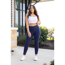 Load image into Gallery viewer, Julia Rose The Riley navy 7/8 ankle length leggings with pockets, high-waisted women’s leggings