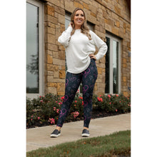Load image into Gallery viewer, Ready to Ship | Heart Swirls (Black Background) Full Length Leggings