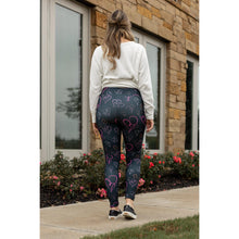 Load image into Gallery viewer, Ready to Ship | Heart Swirls (Black Background) Full Length Leggings