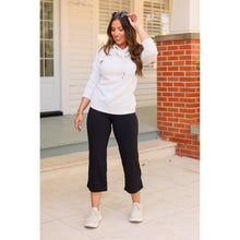 Load image into Gallery viewer, Julia Rose The Gabriella black high-waisted gaucho pants, Women wearing black gaucho pants high waisted