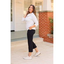 Load image into Gallery viewer, Julia Rose The Gabriella black high-waisted gaucho pants, Women wearing black gaucho pants high waisted