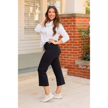 Load image into Gallery viewer, Julia Rose The Gabriella black high-waisted gaucho pants, Women wearing black gaucho pants high waisted