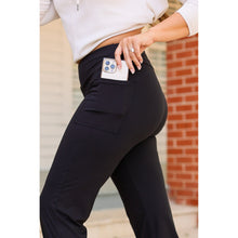 Load image into Gallery viewer, Julia Rose The Gabriella black high-waisted gaucho pants, Women wearing black gaucho pants high waisted