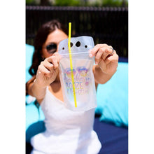 Load image into Gallery viewer, Julia Rose summer drink pouch, Reusable drink pouch for beach and travel