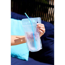 Load image into Gallery viewer, Julia Rose summer drink pouch, Reusable drink pouch for beach and travel
