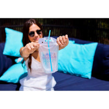 Load image into Gallery viewer, Julia Rose summer drink pouch, Reusable drink pouch for beach and travel