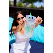 Load image into Gallery viewer, Julia Rose summer drink pouch, Reusable drink pouch for beach and travel