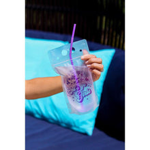 Load image into Gallery viewer, Julia Rose summer drink pouch, Reusable drink pouch for beach and travel