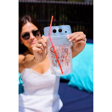 Load image into Gallery viewer, Julia Rose summer drink pouch, Reusable drink pouch for beach and travel