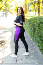 Load image into Gallery viewer, Ready to Ship | The Presley - Purple Panel Full Length Leggings