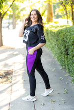 Load image into Gallery viewer, Ready to Ship | The Presley - Purple Panel Full Length Leggings