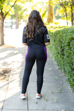 Load image into Gallery viewer, Ready to Ship | The Presley - Purple Panel Full Length Leggings