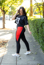 Load image into Gallery viewer, Ready to Ship | The Roxie - Red Panel Full Length Leggings