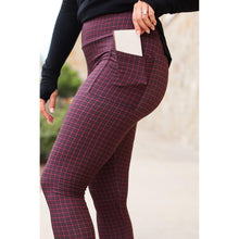 Load image into Gallery viewer, Julia Rose Wren Plaid Leggings with pockets and high waistband. Buttery soft plaid leggings for women by Julia Rose.