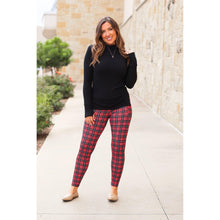 Load image into Gallery viewer, Julia Rose The Holly plaid full length leggings , High-waisted plaid leggings by Julia Rose