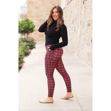 Load image into Gallery viewer, Julia Rose The Holly plaid full length leggings , High-waisted plaid leggings by Julia Rose