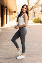Load image into Gallery viewer, Julia Rose The Amy charcoal 7/8 ankle length leggings with pockets, high-waisted women’s leggings