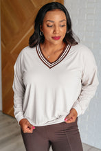 Load image into Gallery viewer, All Out Comfort V-Neck Pullover in Mocha Cream