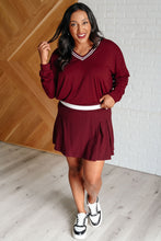 Load image into Gallery viewer, All Out Comfort V-Neck Pullover in Red Merlot