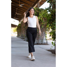 Load image into Gallery viewer, Julia Rose The Gabriella black high-waisted gaucho pants, Women wearing black gaucho pants high waisted