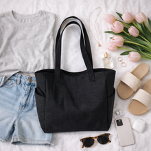 Load image into Gallery viewer, Ready to Ship | The Lola - Black Canvas Tote