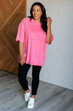 Load image into Gallery viewer, Don't Mind Me Mineral Wash Drop Shoulder Tee in Fuchsia