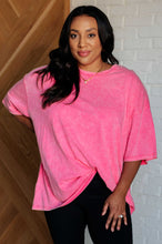 Load image into Gallery viewer, Don't Mind Me Mineral Wash Drop Shoulder Tee in Fuchsia