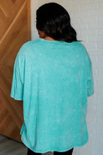 Load image into Gallery viewer, Don't Mind Me Mineral Wash Drop Shoulder Tee in Turquoise