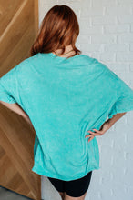 Load image into Gallery viewer, Don't Mind Me Mineral Wash Drop Shoulder Tee in Turquoise