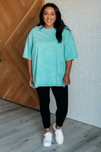 Load image into Gallery viewer, Don't Mind Me Mineral Wash Drop Shoulder Tee in Turquoise