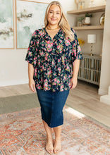 Load image into Gallery viewer, Dreamer Top in Navy and Pink Vintage Bouquet