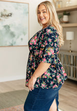Load image into Gallery viewer, Dreamer Top in Navy and Pink Vintage Bouquet