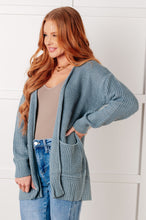 Load image into Gallery viewer, Everything Layer Waffle Knit Open Front Cardigan in Blue Grey