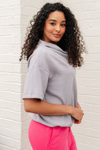 Load image into Gallery viewer, I Just Felt Like It Mock Neck Top in Mystic Grey