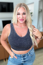 Load image into Gallery viewer, When and Where Reversible Ribbed Cropped Tank in Black