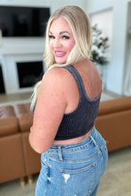 Load image into Gallery viewer, When and Where Reversible Ribbed Cropped Tank in Black