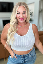 Load image into Gallery viewer, When and Where Reversible Ribbed Cropped Tank in Light Grey