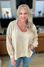 Load image into Gallery viewer, Leave It To Chance Hooded Scoop Neck Pullover in Beige