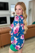 Load image into Gallery viewer, Lizzy Top in Teal and Magenta Floral