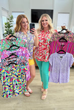 Load image into Gallery viewer, Lizzy Cap Sleeve Top in Navy and Rose Ditsy Floral