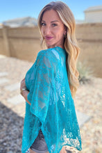 Load image into Gallery viewer, Good Days Ahead Lace Kimono In Teal