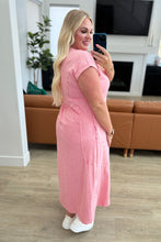 Load image into Gallery viewer, Modern Maritime Shift Maxi Dress in Coral