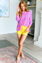 Load image into Gallery viewer, Lizzy Babydoll Top in Magenta Brushstrokes