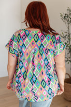 Load image into Gallery viewer, Lizzy Cap Sleeve Top in Lavender Ikat