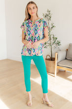 Load image into Gallery viewer, Lizzy Cap Sleeve Top in Lavender Ikat
