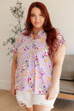 Load image into Gallery viewer, Lizzy Cap Sleeve Top in Lavender and Magenta Floral