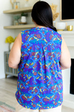 Load image into Gallery viewer, Lizzy Tank Top in Royal and Red Abstract